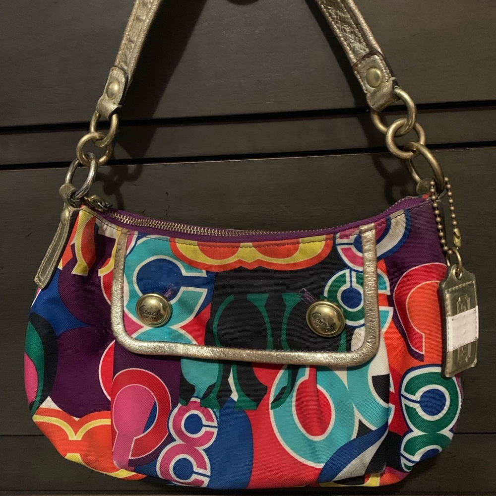 Authentic Coach multi color shoulder bag